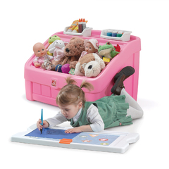 2-in-1 Toy Box and Art Lid - Pink
