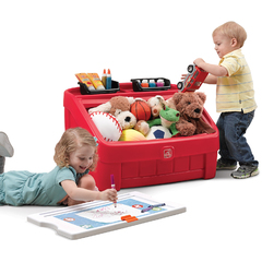 2-in-1 Toy Box & Art Lid - Red